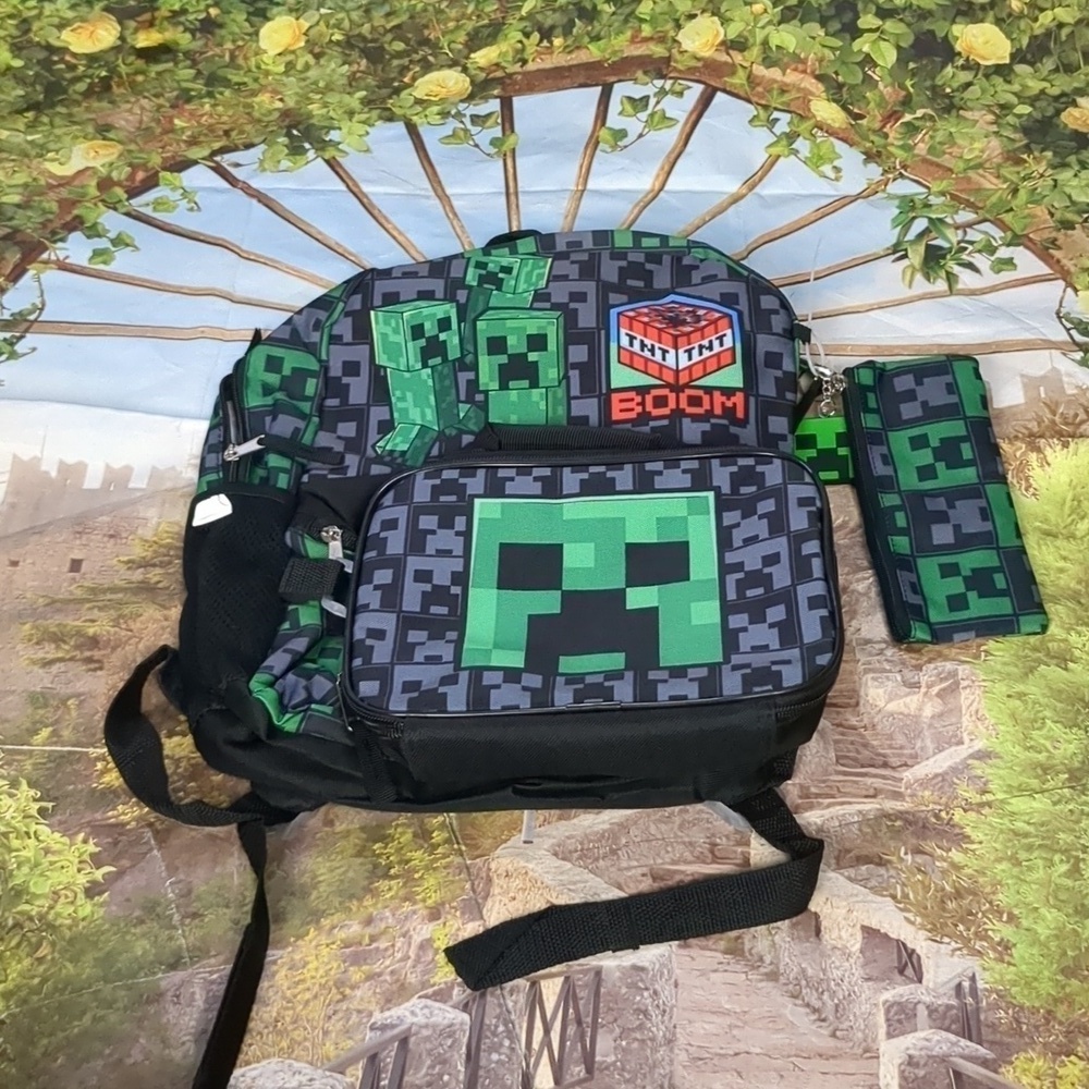 MINECRAFT 5 piece backpack set